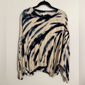 Young Fabulous & Broke Navy and Cream Tie-Dye Sweatshirt